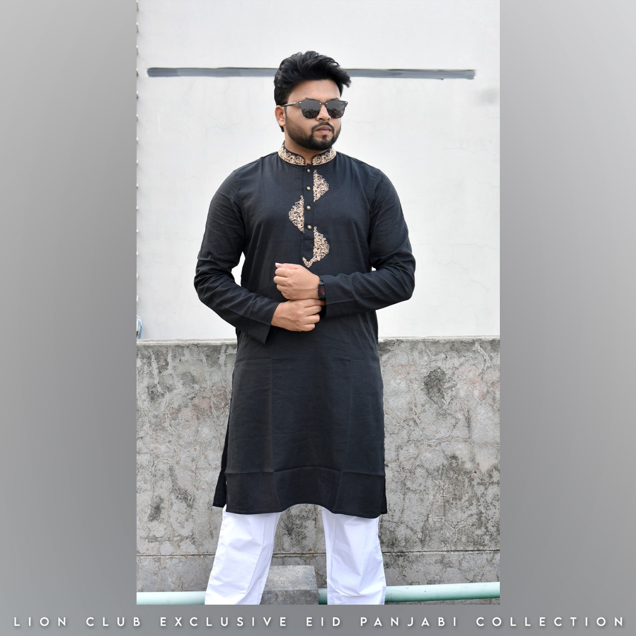 Black Embroidery Stylish Panjabi